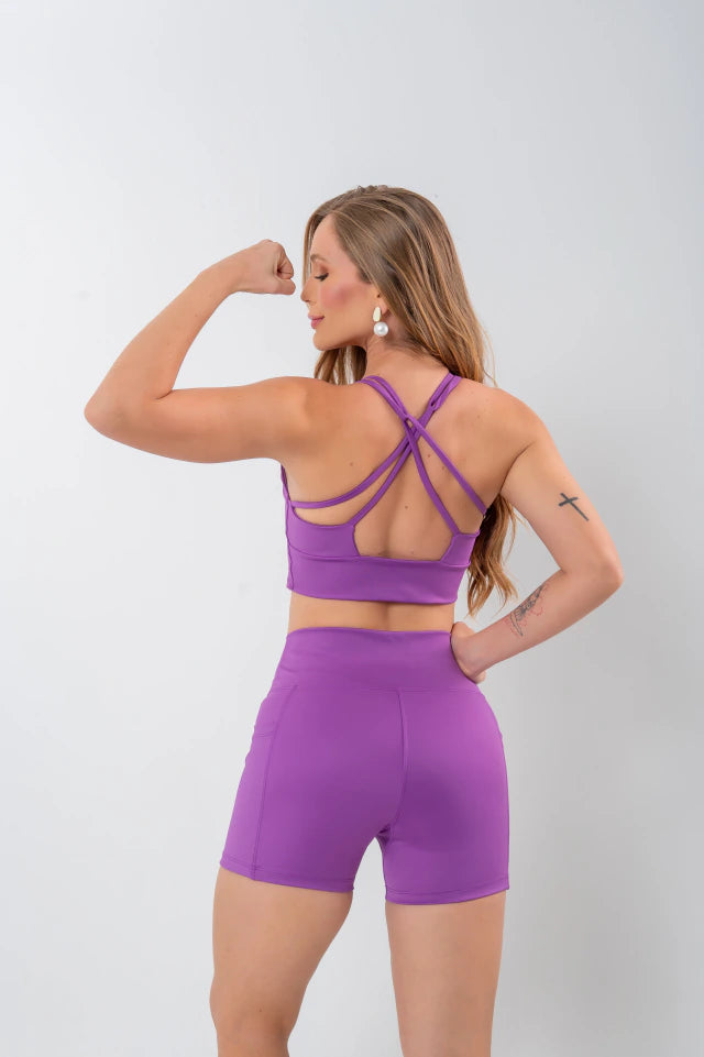 Conjunto Aura – Conjunto Fitness Feminino Short Duplo com Bolso