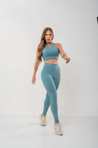 Conjunto Celeste - Conjunto Fitness Feminino com Top de Sustentação e Legging