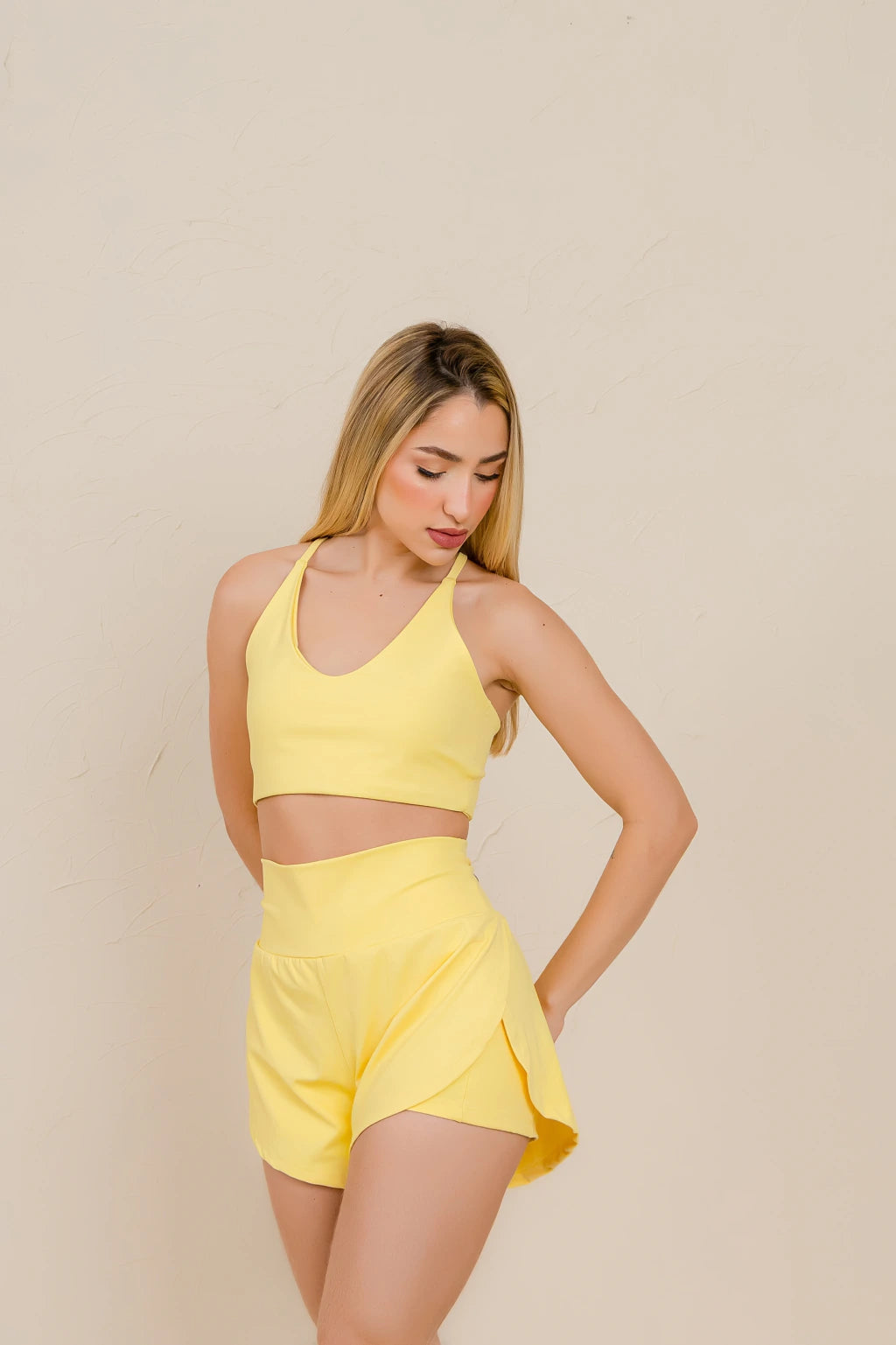 Conjunto Soléa - Conjunto Fitness Feminino Short Duplo com Bolso