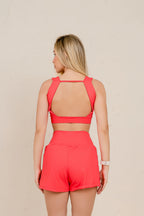 Conjunto Bloom - Conjunto Fitness Feminino Short Duplo com Bolso e Compressão